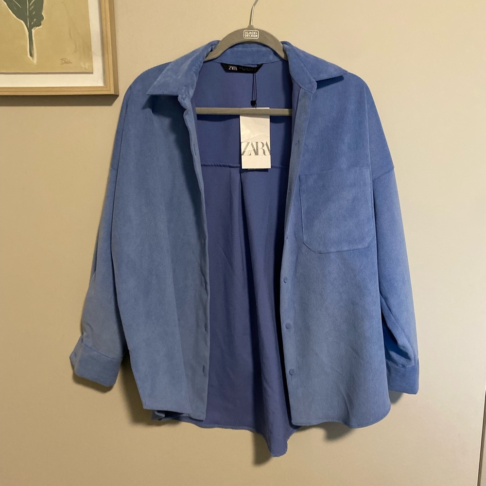 Zara Ribbed Button Up